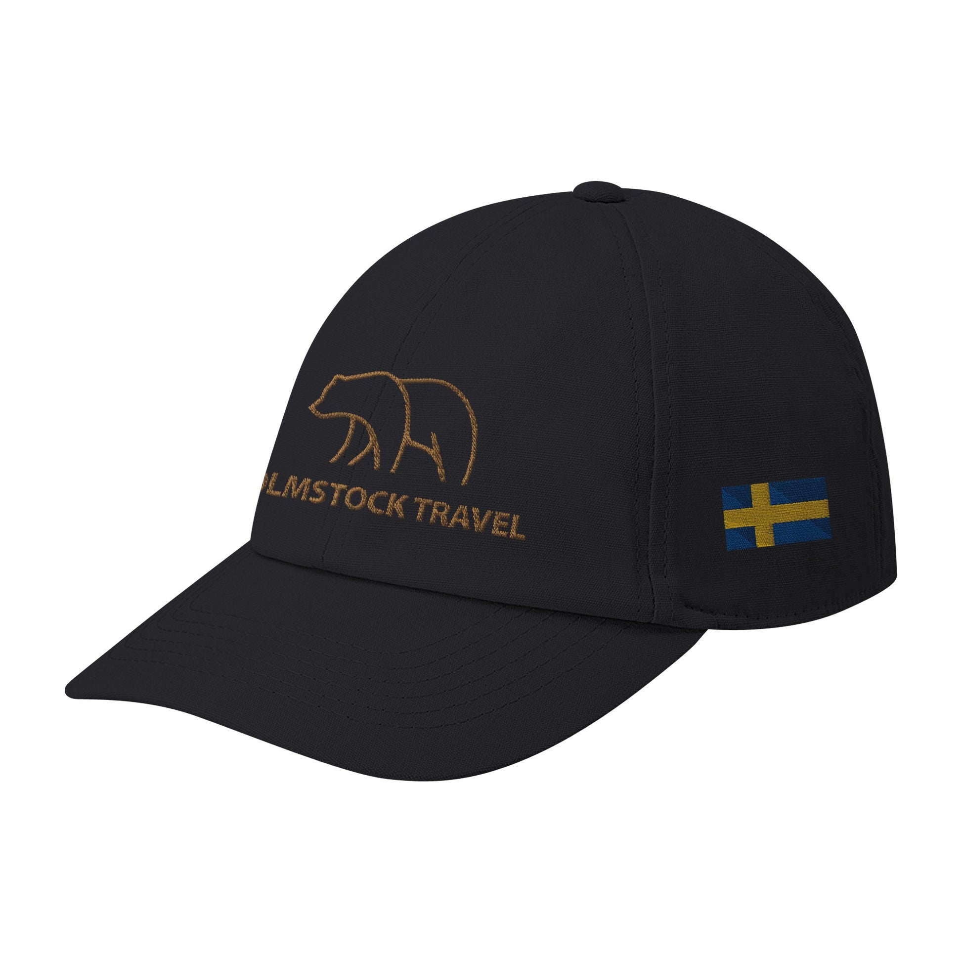 Black - Holmstock Bear Cap - with Swedish and Finnish flag - Merchandise Holmstock Travel Outdoor gear store