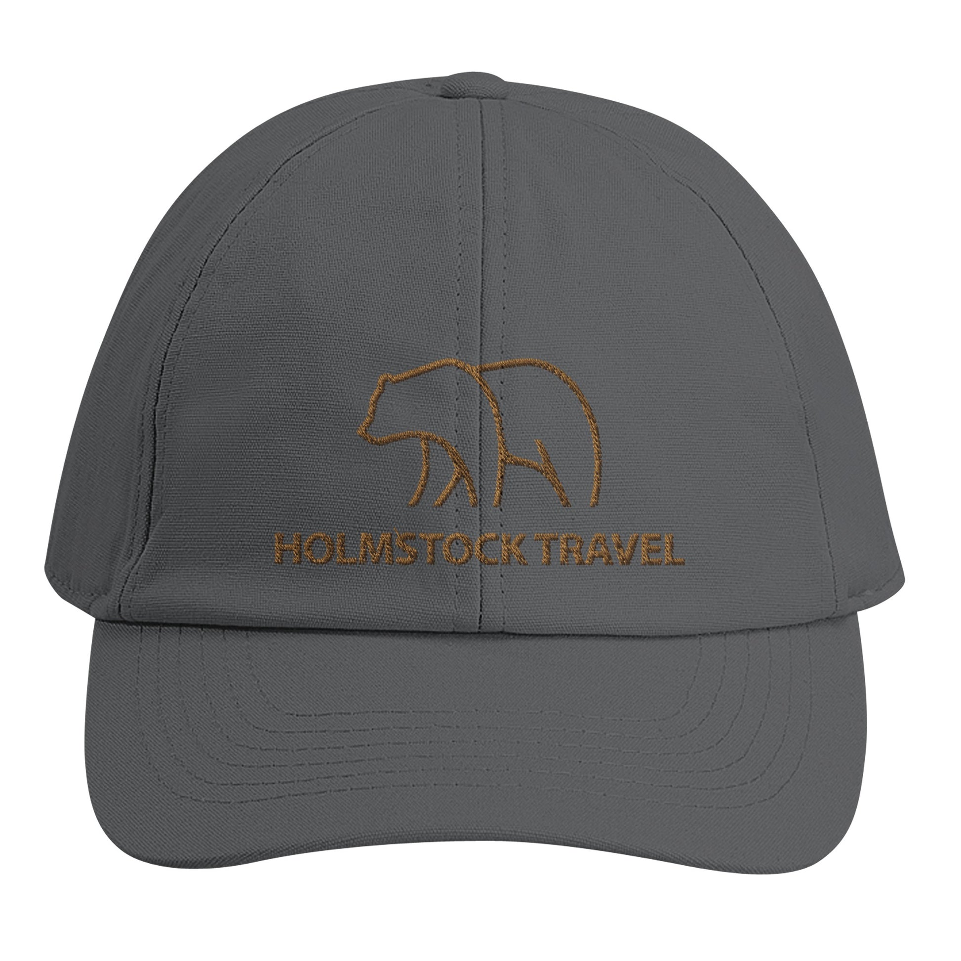 Grey - Holmstock Bear Cap - with Swedish and Finnish flag - Merchandise Holmstock Travel Outdoor gear store. Front view.