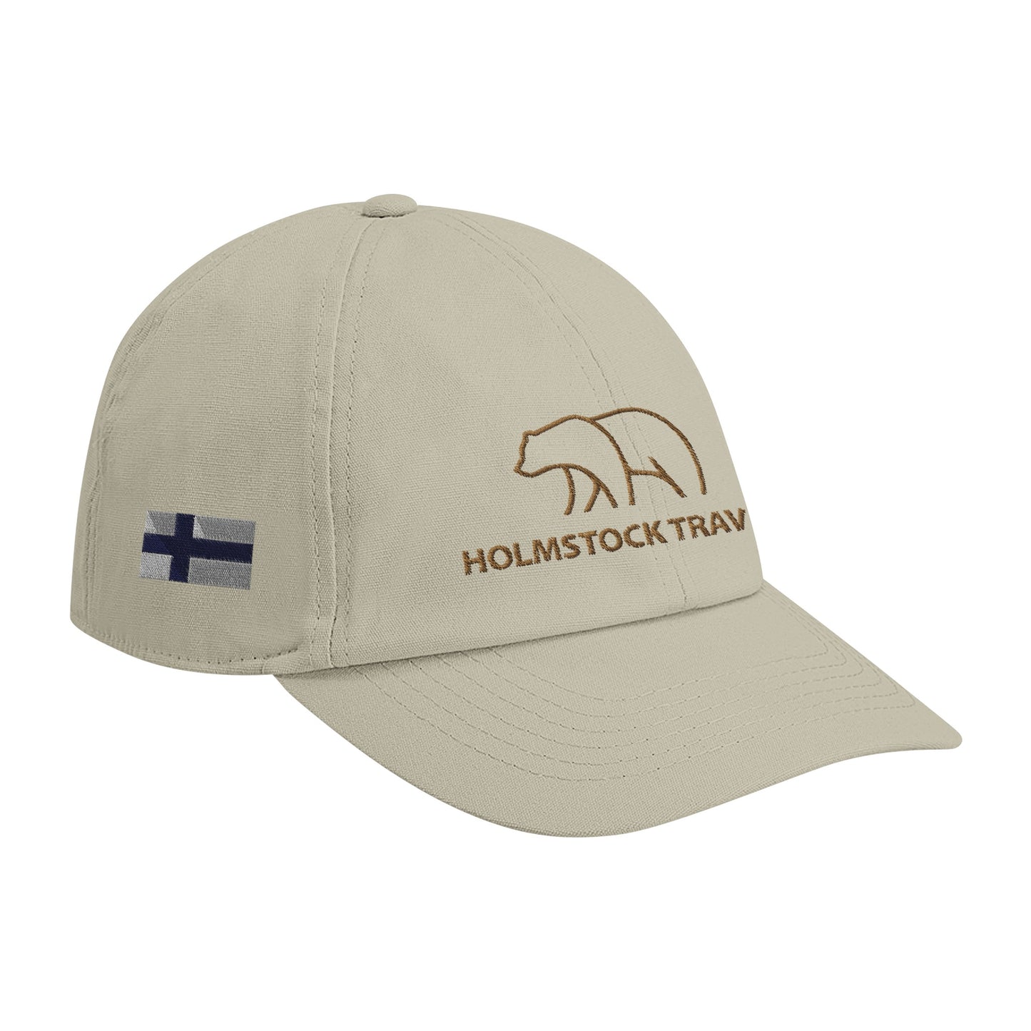 Beige - Holmstock Bear Cap - with Swedish and Finnish flag - Merchandise Holmstock Travel Outdoor gear store