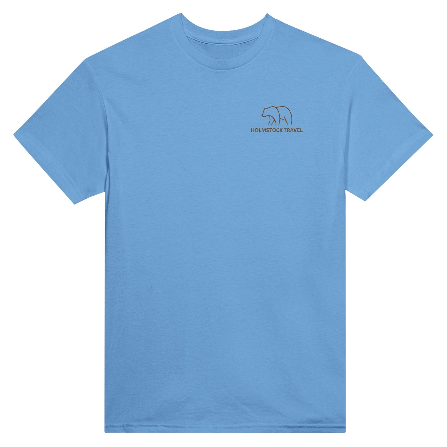 Blauw - Outdoor t-shirt van Holmstock Collectie - met geborduurd BEAR logo op de borst. Kwaliteitskleding merchandise van Holmstock Travel.
