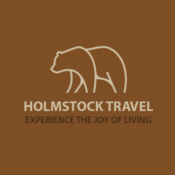 Bear Logo van Holmstock Travel - De beer staat symbool voor kracht, betrokkenheid bij de natuur en voor souplesse. Holmstock Travel wil zich met kracht en souplesse inzetten voor zijn klanten en zich sterk maken voor goede kwaliteit bij het reizen naar Scandinavië en naar de Baltische Staten.