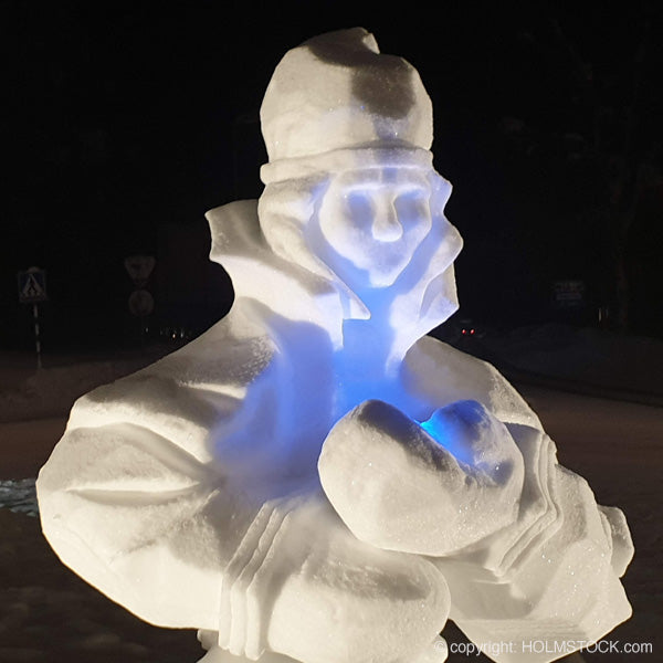 Saami Ice sculpture Jokkmokk Sweden - The Nordic lifestyle is strongly related to the cold and ice in the arctic.