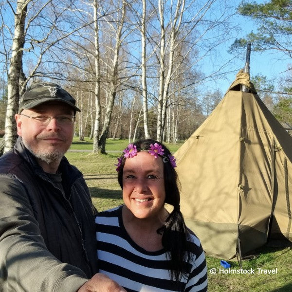 Tentipi summer camp in Sweden. Team Holmstock enjoying the good weather and creating experiences for Holmstock Travel outdoor.