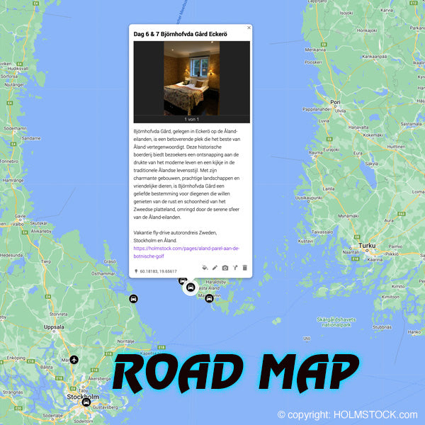 Autorondreis met evt. fly-and-drive combi naar Zweden, Stockholm, Skärgården en Åland met reisbureau Holmstock Travel - Google Maps
