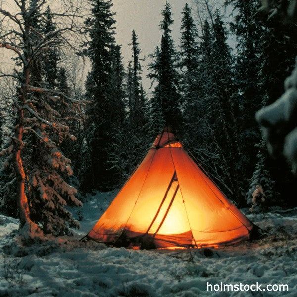 Sneeuwscooter off-grid tour met overnachting in een sami Tentipi tipi in zweeds Lapland in de buurt van het Laponia nationaal park gedurende de arctische winter. Reis mee met Holmstock Travel voor een unieke belevenis.